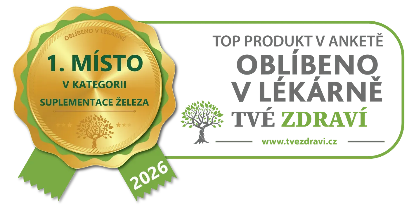 Oblíbeno v lékárně 2026 – 1. místo v kategorii Suplementace železa, Tvé zdraví