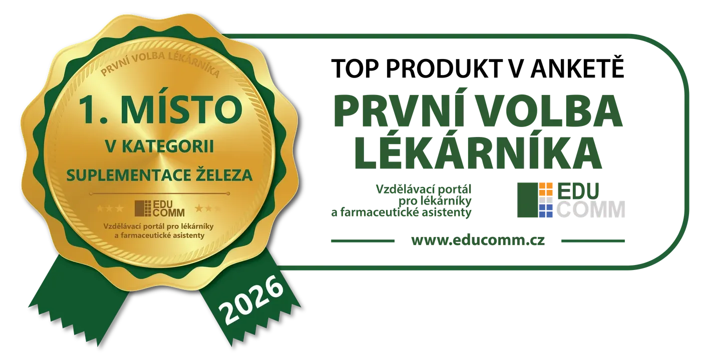 První volba lékárníka 2026 – 1. místo v kategorii Suplementace železa, EDUCOMM